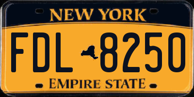 NY license plate FDL8250