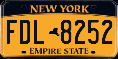 NY license plate FDL8252