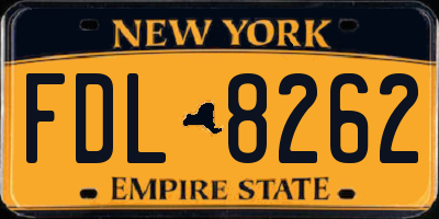 NY license plate FDL8262