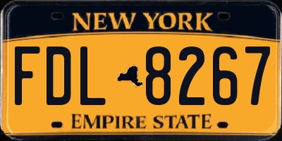 NY license plate FDL8267