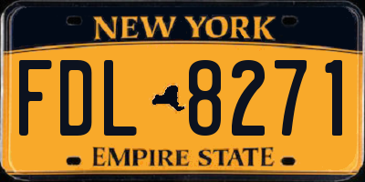 NY license plate FDL8271