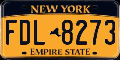 NY license plate FDL8273
