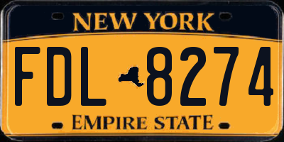NY license plate FDL8274