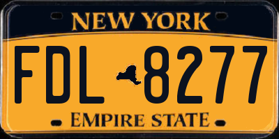 NY license plate FDL8277