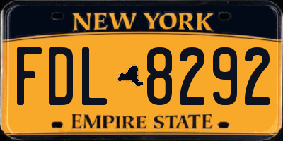 NY license plate FDL8292
