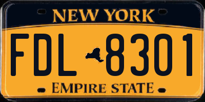 NY license plate FDL8301