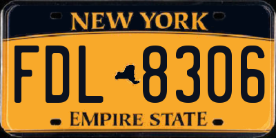 NY license plate FDL8306