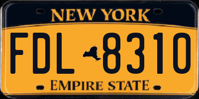 NY license plate FDL8310