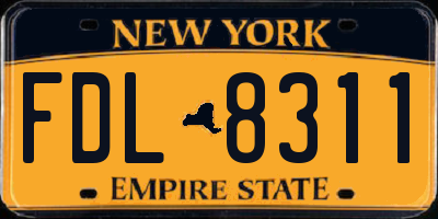 NY license plate FDL8311