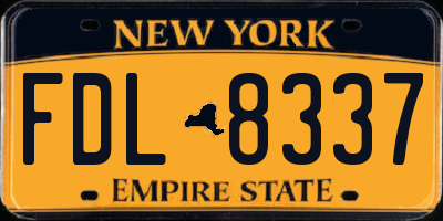 NY license plate FDL8337