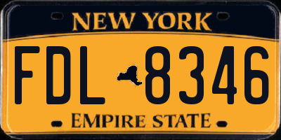 NY license plate FDL8346