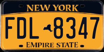 NY license plate FDL8347