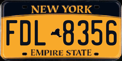 NY license plate FDL8356