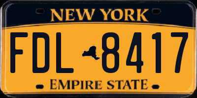 NY license plate FDL8417