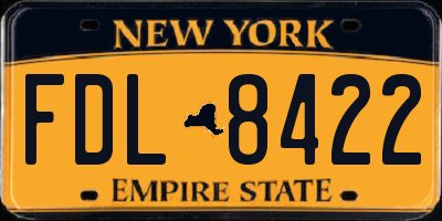 NY license plate FDL8422
