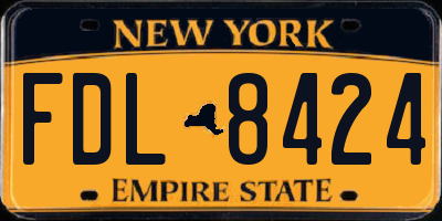 NY license plate FDL8424