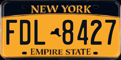 NY license plate FDL8427