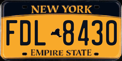 NY license plate FDL8430