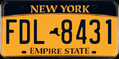 NY license plate FDL8431