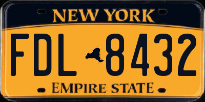 NY license plate FDL8432