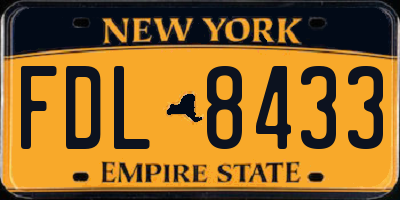 NY license plate FDL8433