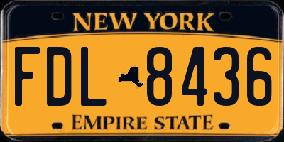 NY license plate FDL8436