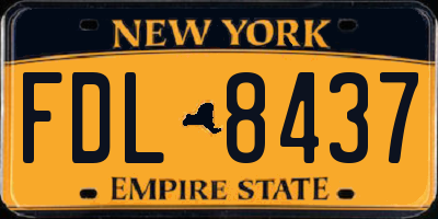 NY license plate FDL8437