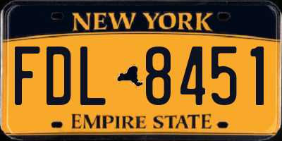 NY license plate FDL8451