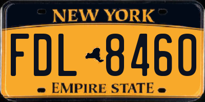 NY license plate FDL8460