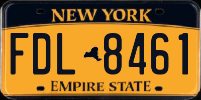 NY license plate FDL8461