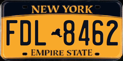 NY license plate FDL8462