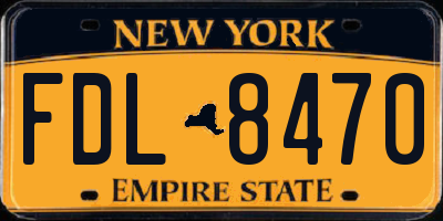 NY license plate FDL8470