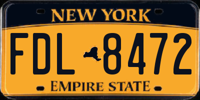 NY license plate FDL8472