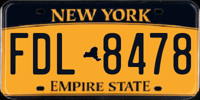 NY license plate FDL8478