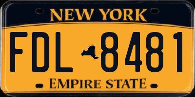 NY license plate FDL8481