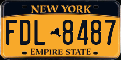 NY license plate FDL8487