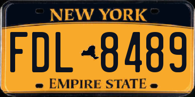 NY license plate FDL8489