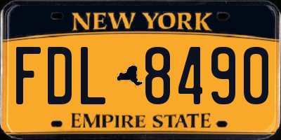 NY license plate FDL8490