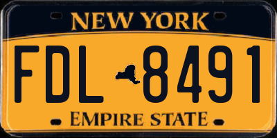 NY license plate FDL8491