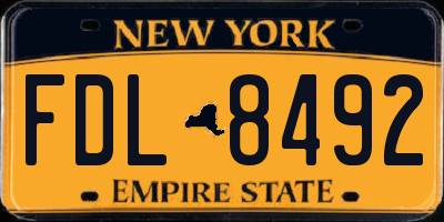 NY license plate FDL8492