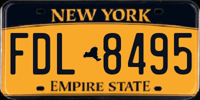 NY license plate FDL8495