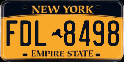 NY license plate FDL8498