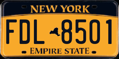 NY license plate FDL8501