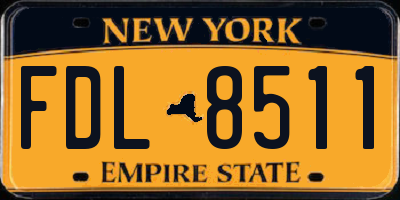 NY license plate FDL8511