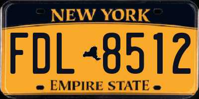 NY license plate FDL8512
