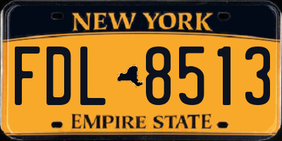 NY license plate FDL8513