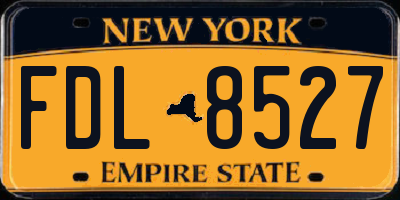 NY license plate FDL8527