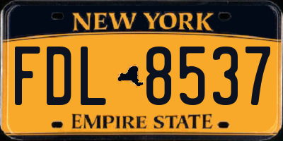 NY license plate FDL8537