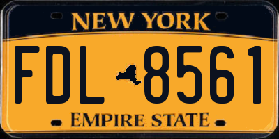 NY license plate FDL8561