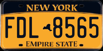 NY license plate FDL8565